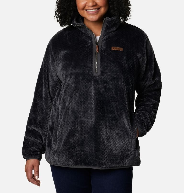 Hanorace Columbia Fireside Quarter Zip Sherpa Fleece Dama Negrii | Plus Size HYZ8S19AQ